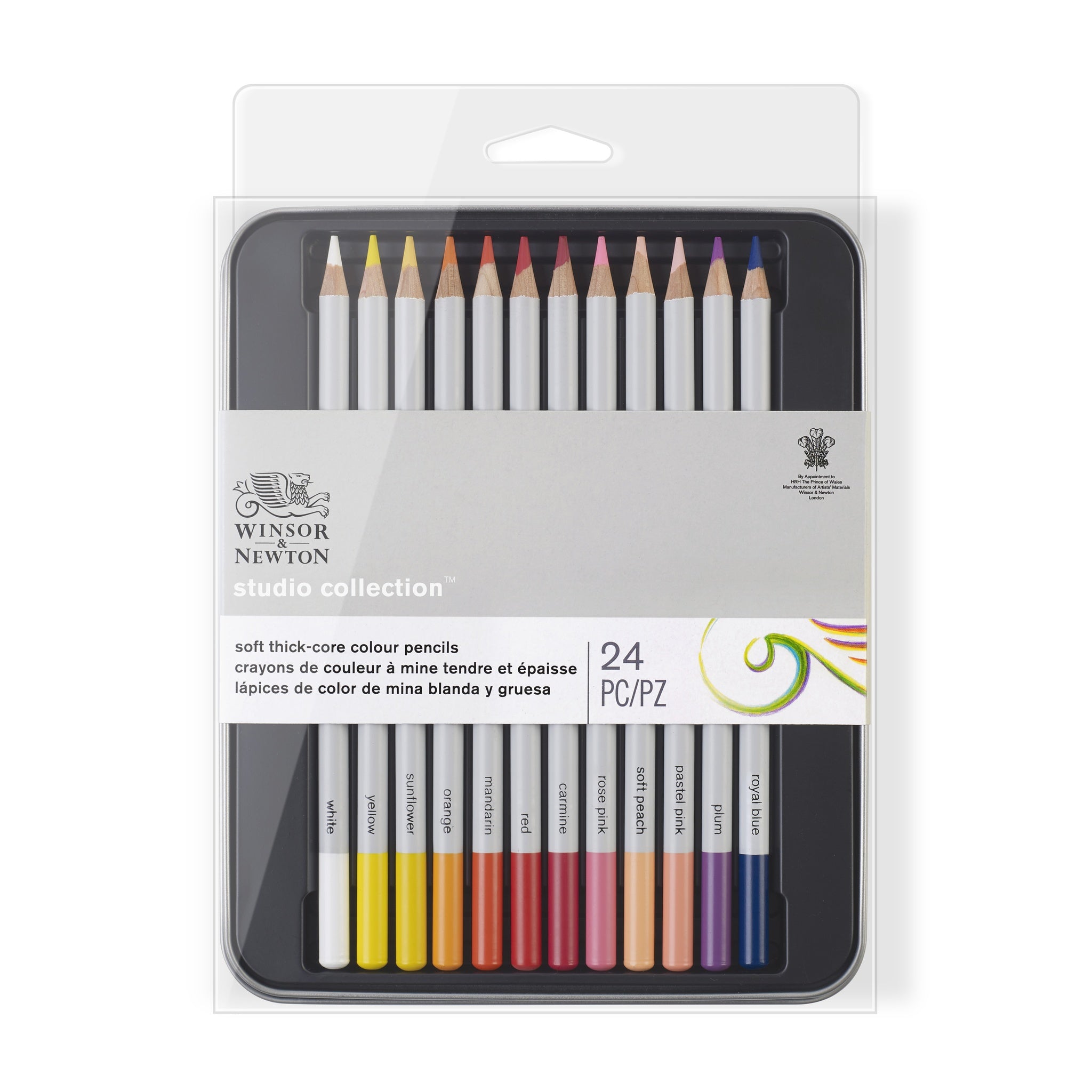 WINSOR & NEWTON STUDIO COLLECTION COLOURED PENCIL TIN SET 24