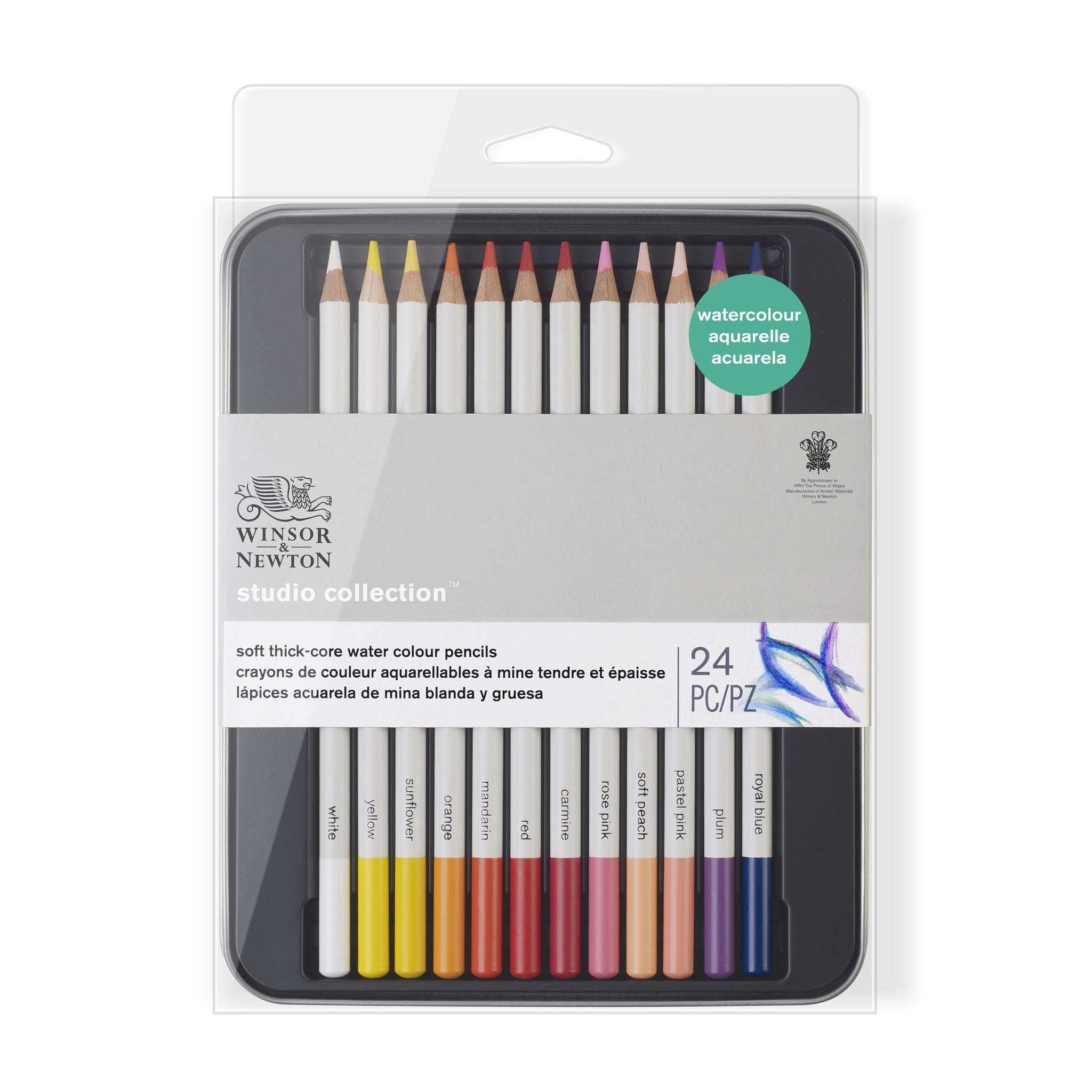 WINSOR & NEWTON STUDIO COLLECTION WATERCOLOUR PENCIL TIN SET 24