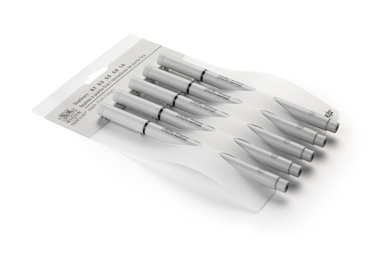 WINSOR & NEWTON PIGMENT FINELINER PEN BLACK SET 5