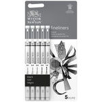 WINSOR & NEWTON PIGMENT FINELINER PEN BLACK SET 5