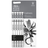 WINSOR & NEWTON PIGMENT FINELINER PEN BLACK SET 5