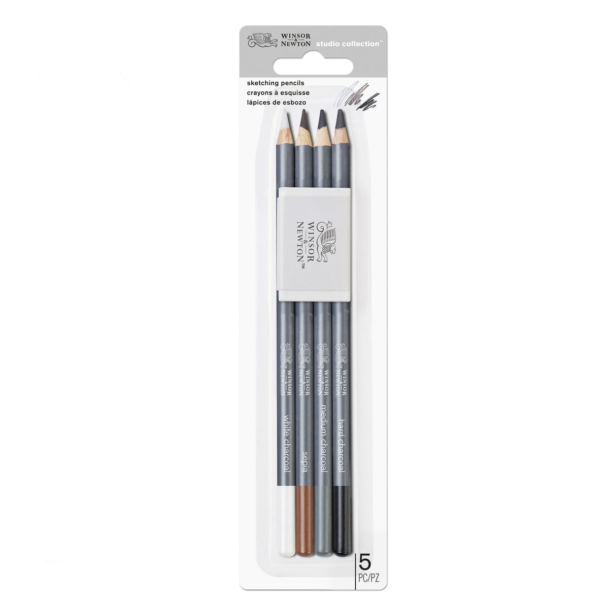 WINSOR & NEWTON STUDIO COLLECTION SKETCHING PENCIL BLISTER SET 4 WITH ERASER