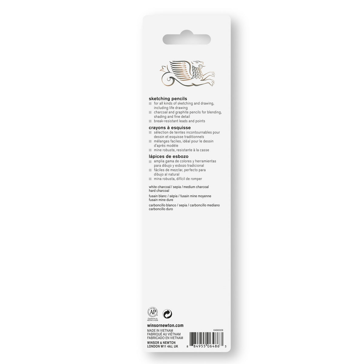 WINSOR & NEWTON STUDIO COLLECTION SKETCHING PENCIL BLISTER SET 4 WITH ERASER