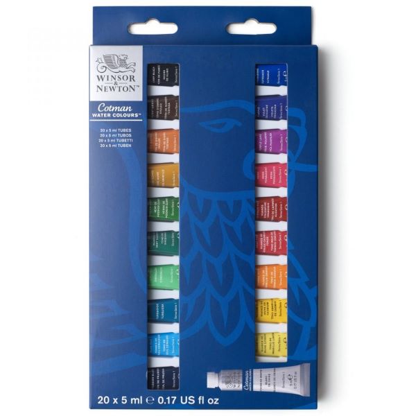Winsor & Newton Cotman Watercolour Paint 5ml Tube Set 20 SET