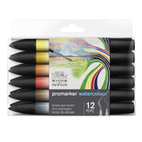 WINSOR & NEWTON PROMARKER WATERCOLOUR LANDSCAPE TONES SET 12