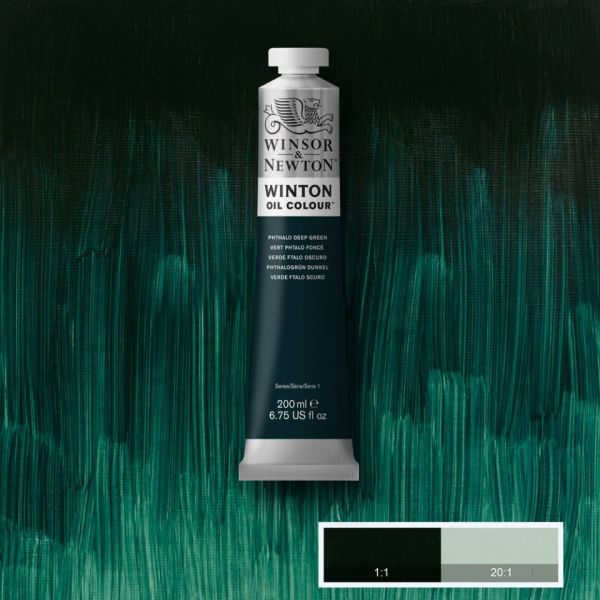 Winsor & Newton Winton Oil Paint Phthalo Green Deep 200ml
