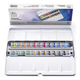 Winsor & Newton Cotman Watercolour Paint Complete 1/2 Pan Travel Tin Set 24 SET