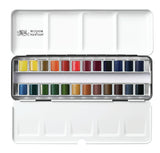 Winsor & Newton Cotman Watercolour Paint Complete 1/2 Pan Travel Tin Set 24 SET