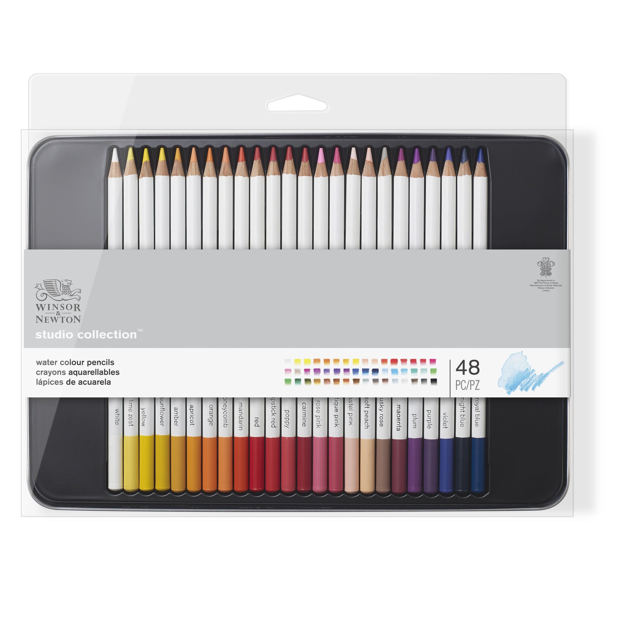 WINSOR & NEWTON STUDIO COLLECTION WATERCOLOUR PENCIL TIN SET 48