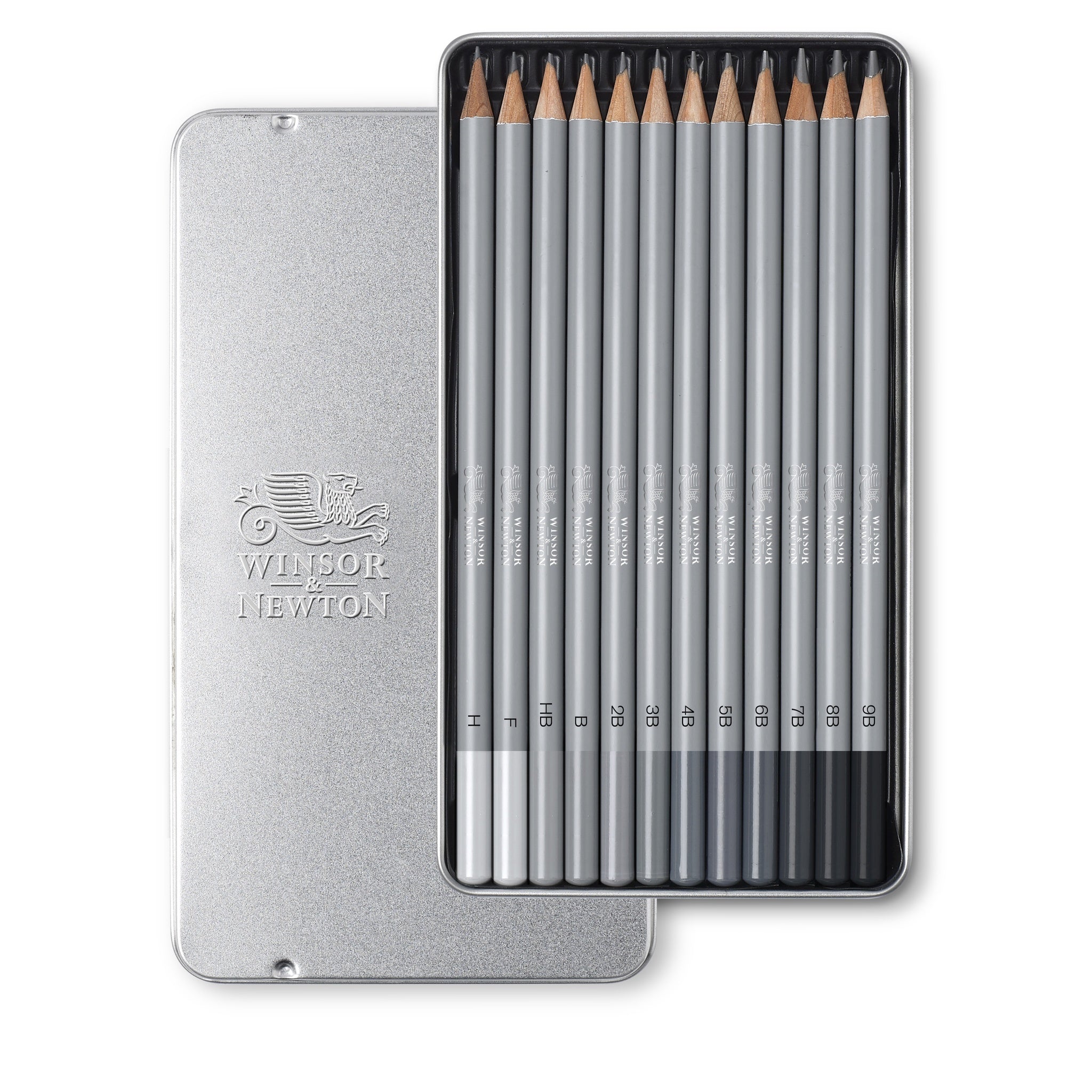 WINSOR & NEWTON STUDIO COLLECTION GRAPHITE PENCIL SOFT TIN SET 12
