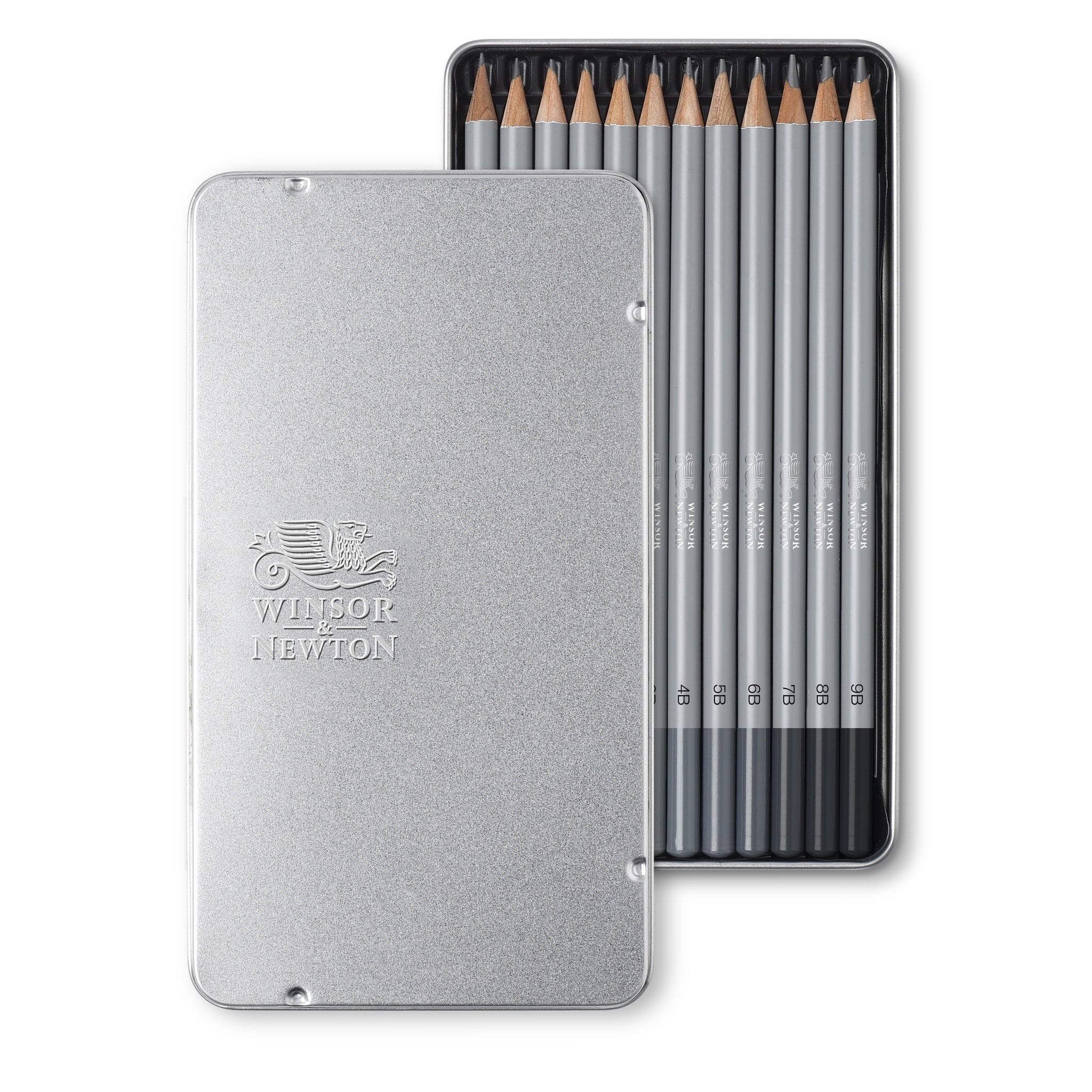 WINSOR & NEWTON STUDIO COLLECTION GRAPHITE PENCIL SOFT TIN SET 12