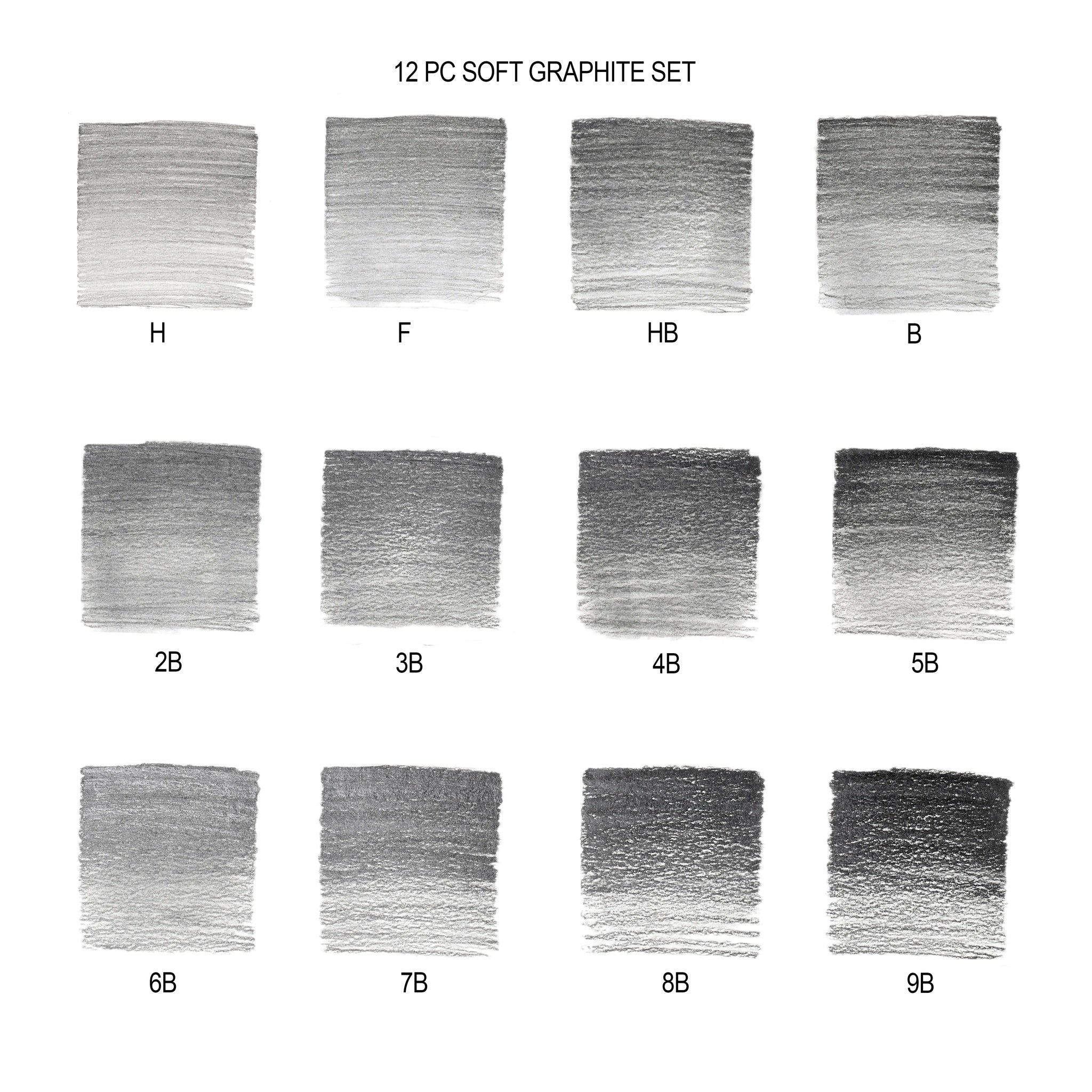WINSOR & NEWTON STUDIO COLLECTION GRAPHITE PENCIL SOFT TIN SET 12