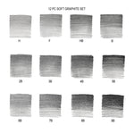 WINSOR & NEWTON STUDIO COLLECTION GRAPHITE PENCIL SOFT TIN SET 12