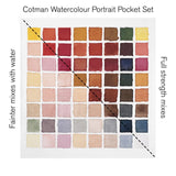 Winsor & Newton Cotman Watercolour Paint Portrait Pocket 1/2 Pan Set 9 SET