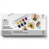 Winsor & Newton Cotman Watercolour Paint Floral Pocket 1/2 Pan Set 9 SET