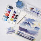 Winsor & Newton Cotman Watercolour Paint Skyscape Pocket 1/2 Pan Set 9 SET