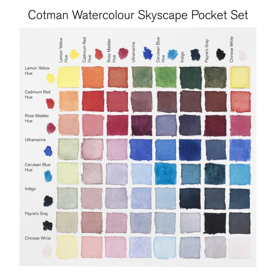 Winsor & Newton Cotman Watercolour Paint Skyscape Pocket 1/2 Pan Set 9 SET