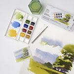 Winsor & Newton Cotman Watercolour Paint Landscape Pocket 1/2 Pan Set 9 SET