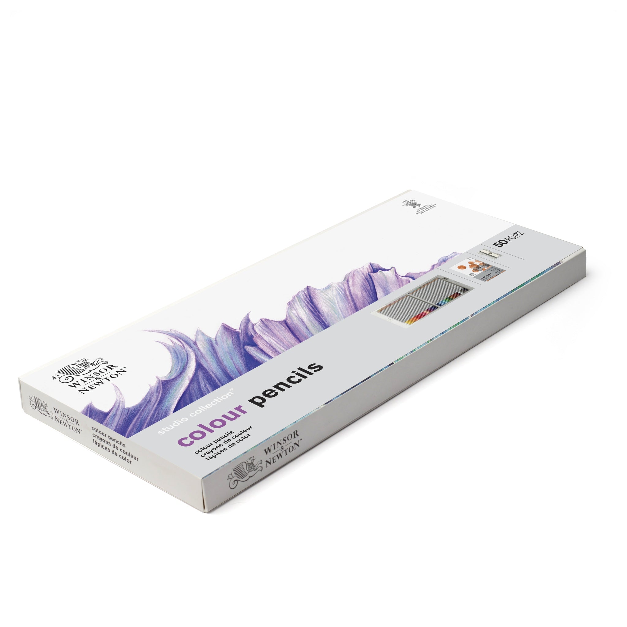 WINSOR & NEWTON STUDIO COLLECTION COLOURED PENCIL SET 50 WITH PAD AND BRUSH