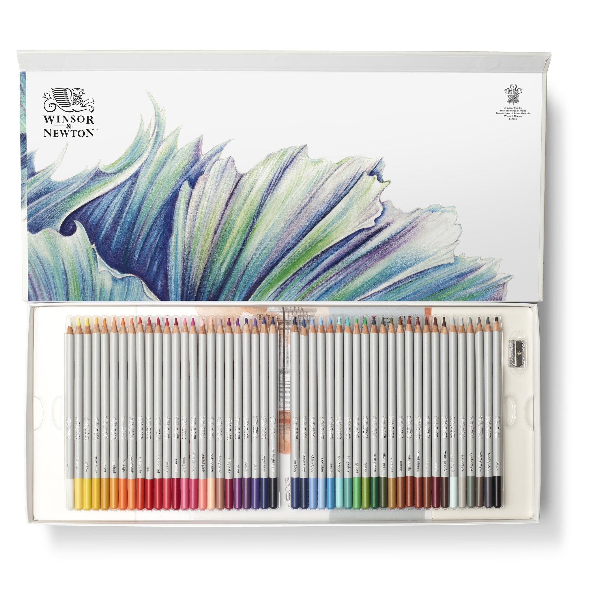 WINSOR & NEWTON STUDIO COLLECTION COLOURED PENCIL SET 50 WITH PAD AND BRUSH