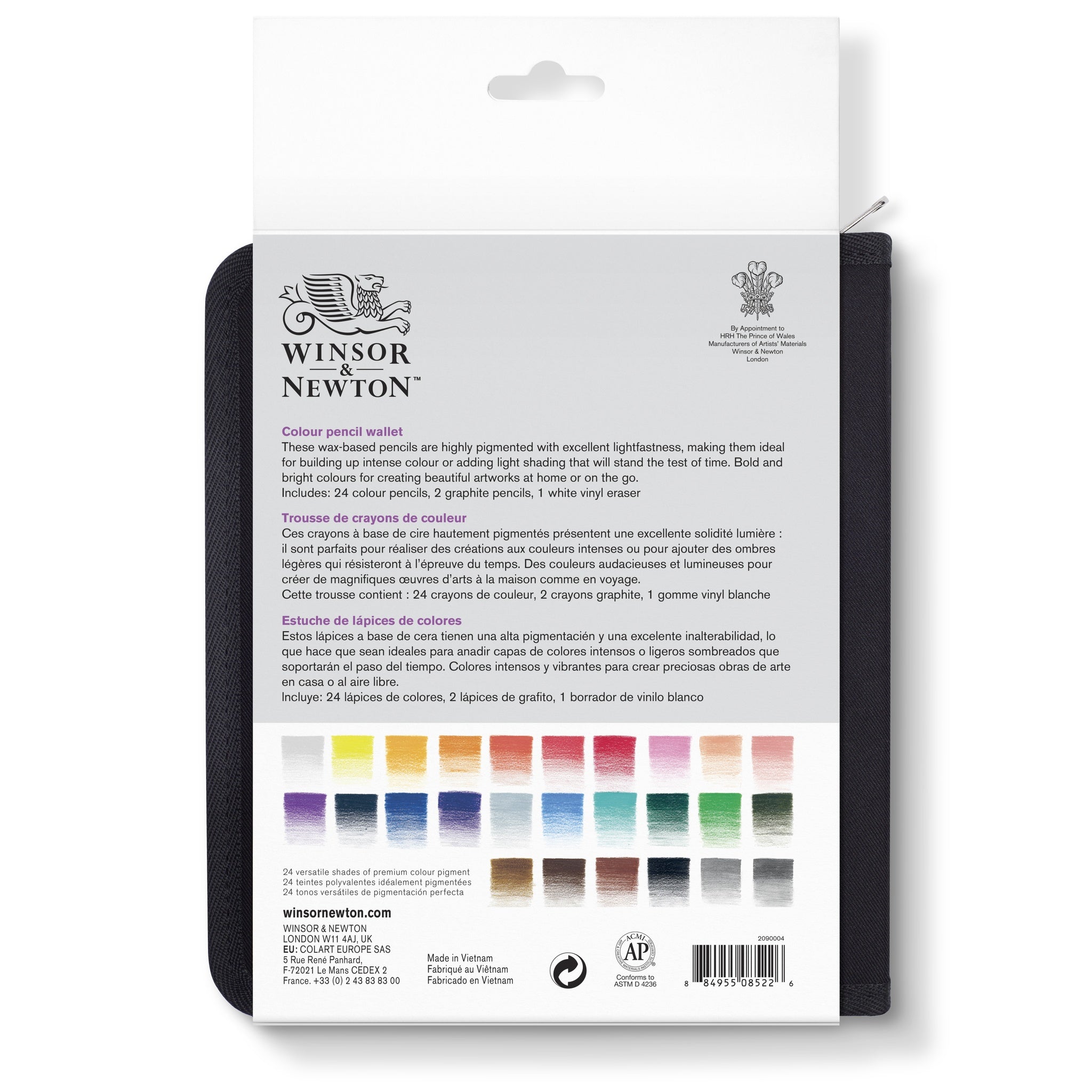 WINSOR & NEWTON STUDIO COLLECTION COLOURED PENCIL ZIP CASE SET 27