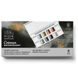 Winsor & Newton Cotman Watercolour Paint Metallic 1/2 Pan Set 8 SET