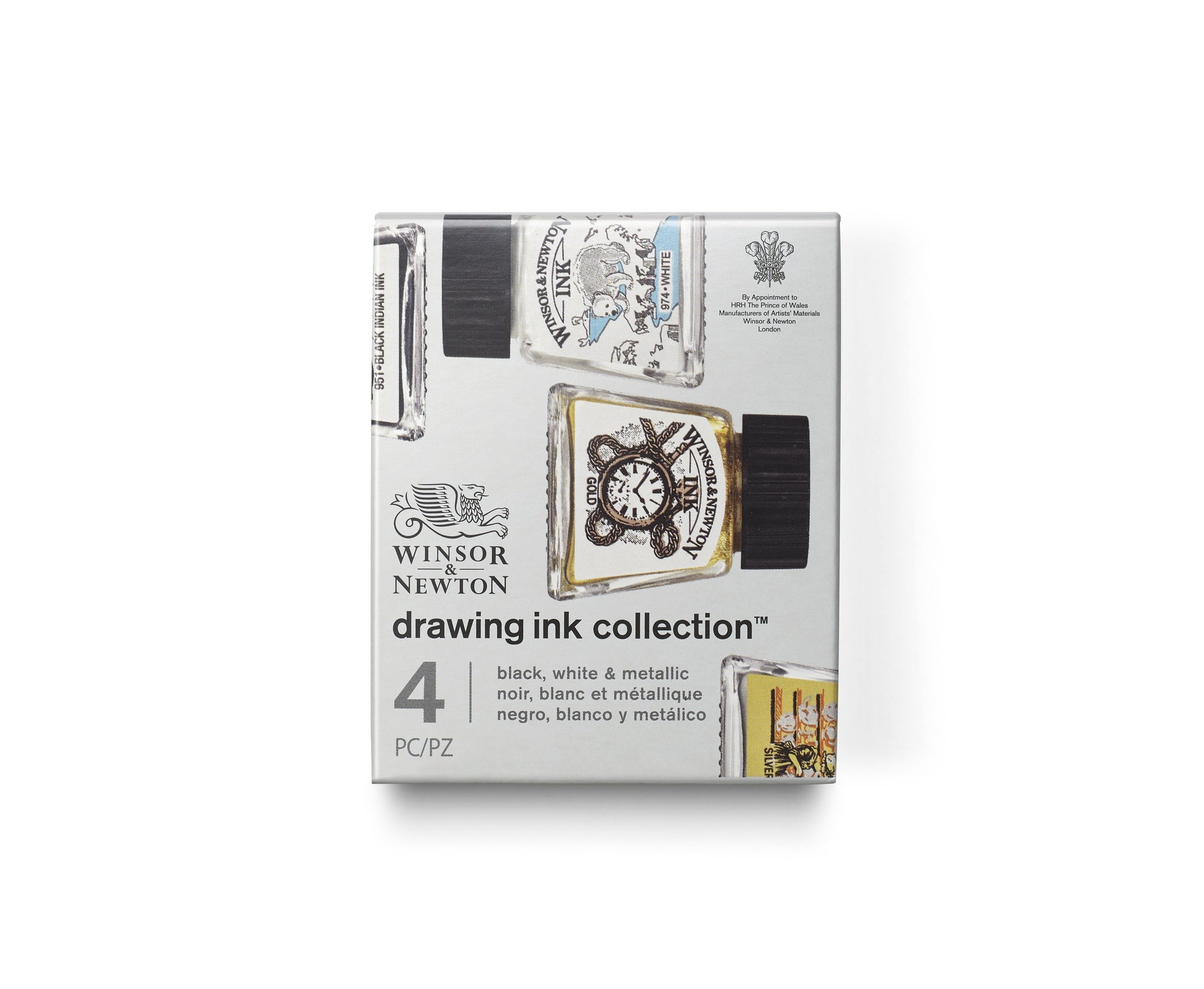 WINSOR & NEWTON DRAWING INK COLLECTION METALLIC SET 4