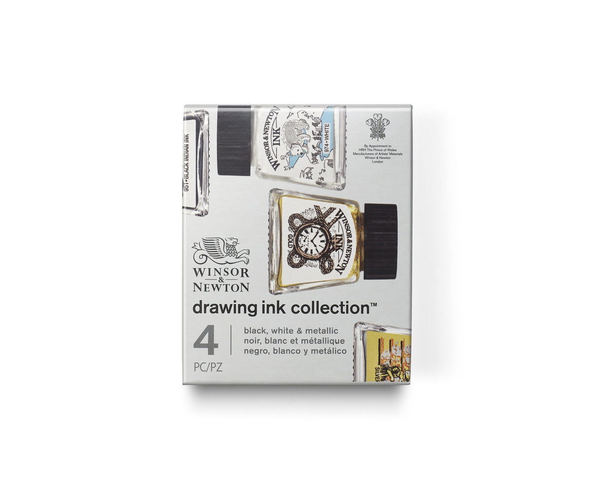WINSOR & NEWTON DRAWING INK COLLECTION METALLIC SET 4