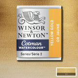 Winsor & Newton Cotman Watercolour Paint Yellow Gold 1/2 Pan