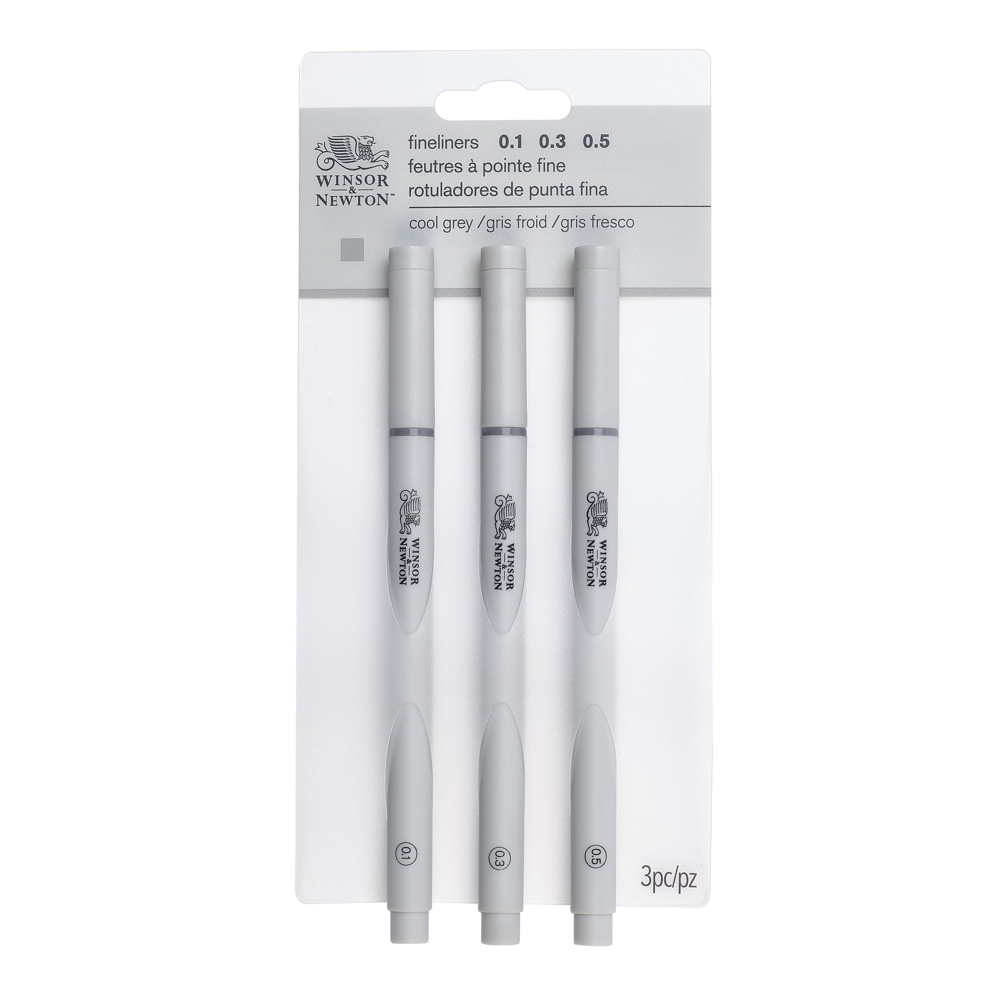 WINSOR & NEWTON PIGMENT FINELINER PEN COOL GREY SET 3