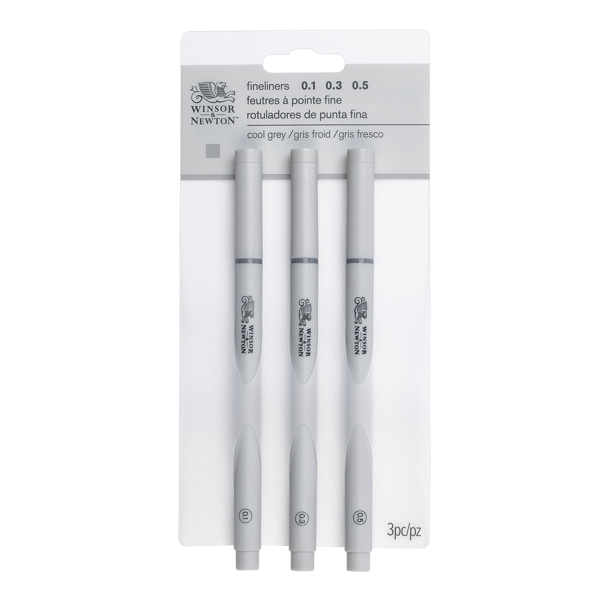 WINSOR & NEWTON PIGMENT FINELINER PEN COOL GREY SET 3