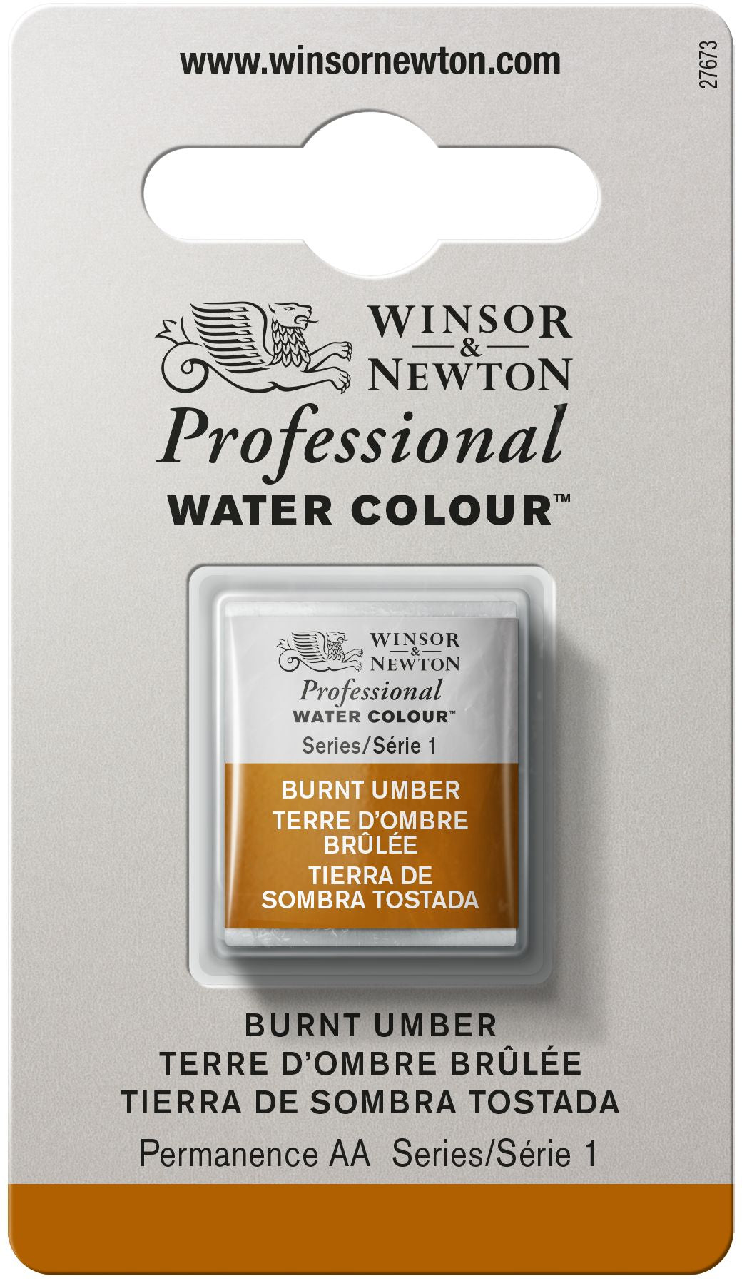 Winsor & Newton Professional Watercolour Paint S1 Burnt Umber