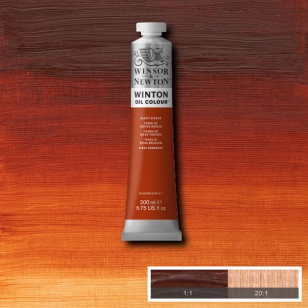 Winsor & Newton Winton Oil Paint Burnt Sienna 200ml