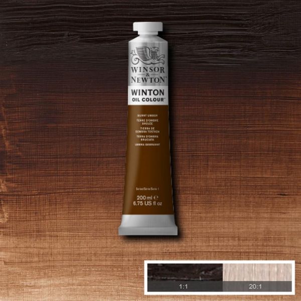 Winsor & Newton Winton Oil Paint Burnt Umber 200ml