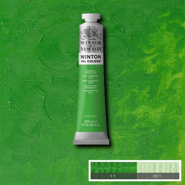 Winsor & Newton Winton Oil Paint Permanent Green Light 200ml