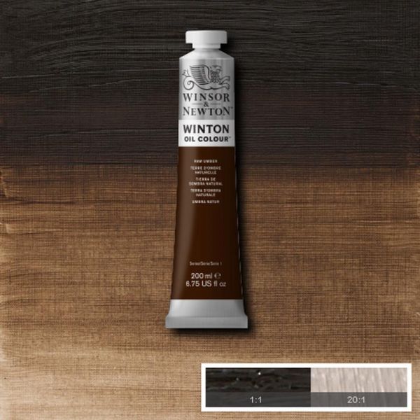 Winsor & Newton Winton Oil Paint Raw Umber 200ml