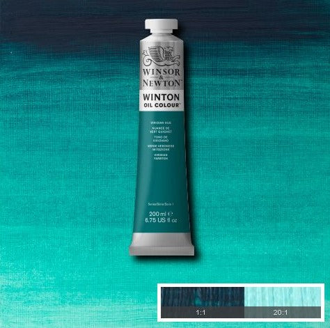 Winsor & Newton Winton Oil Paint Viridian Hue 200ml