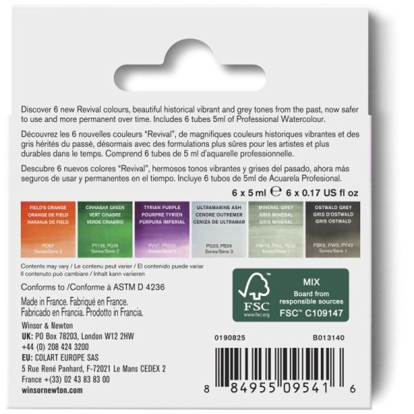 Winsor & Newton Professional Watercolour Paint Revival Tube Set 6 SET