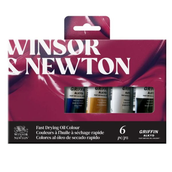Winsor & Newton Griffin Alkyd Fast Drying Oil Paint Beginners 37ml Tubes Set 6 SET
