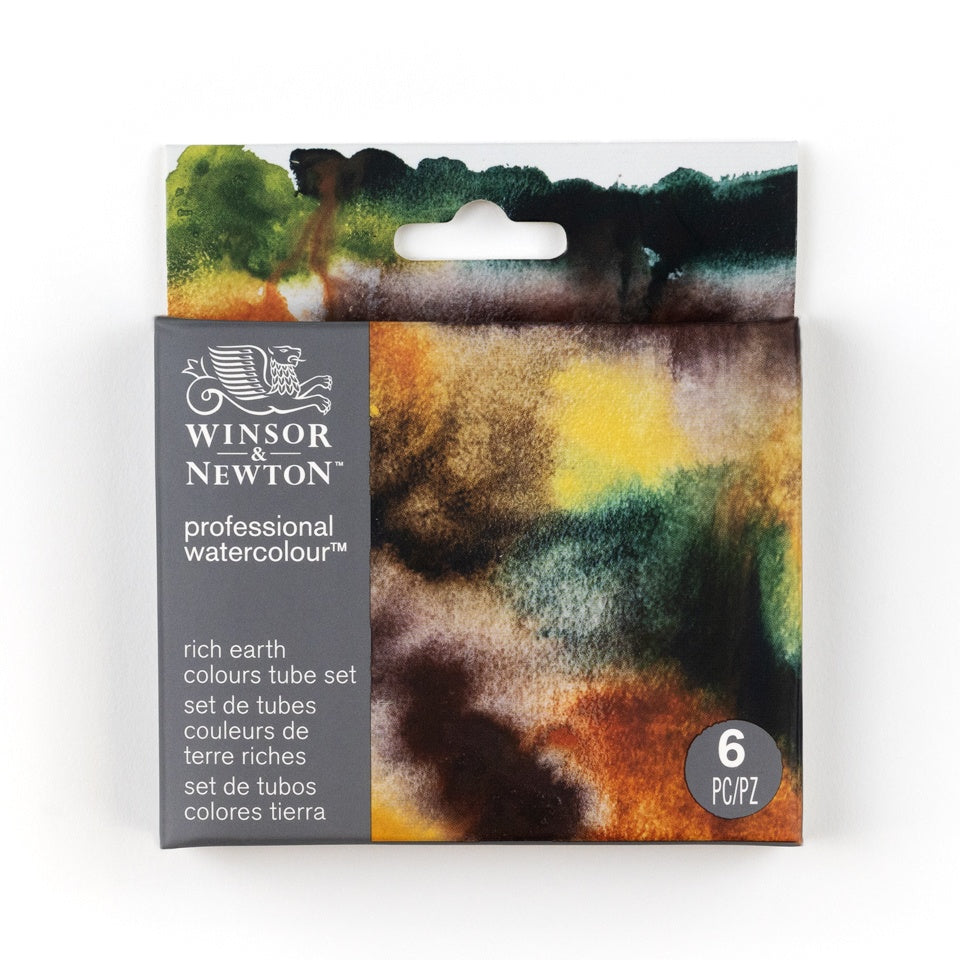 WINSOR & NEWTON PROFESSIONAL WATERCOLOUR PAINT RICH EARTH SET 6