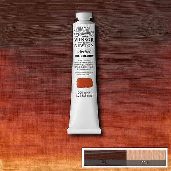 Winsor & Newton Artists Oil Paint Burnt Sienna S1 200ml