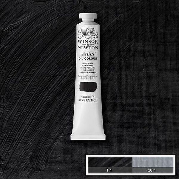Winsor & Newton Artists Oil Paint Ivory Black S1 200ml