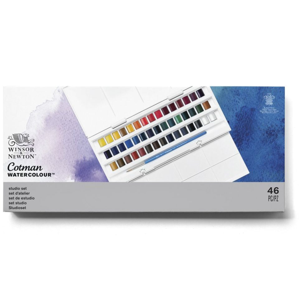 Winsor & Newton Cotman Watercolour Paint Studio 1/2 Pan Set 45 SET