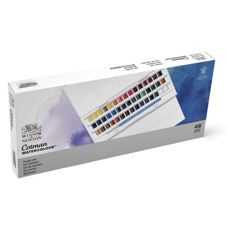 Winsor & Newton Cotman Watercolour Paint Studio 1/2 Pan Set 45 SET