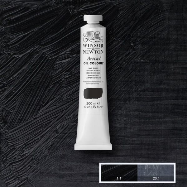 Winsor & Newton Artists Oil Paint Lamp Black S1 37ml