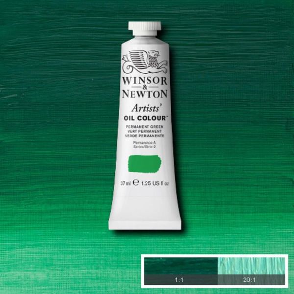 Winsor & Newton Artists Oil Paint Permanent Green S2 37ml