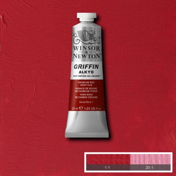 Winsor & Newton Griffin Alkyd Fast Drying Oil Paint Cadmium Red Deep Hue S1 37ml