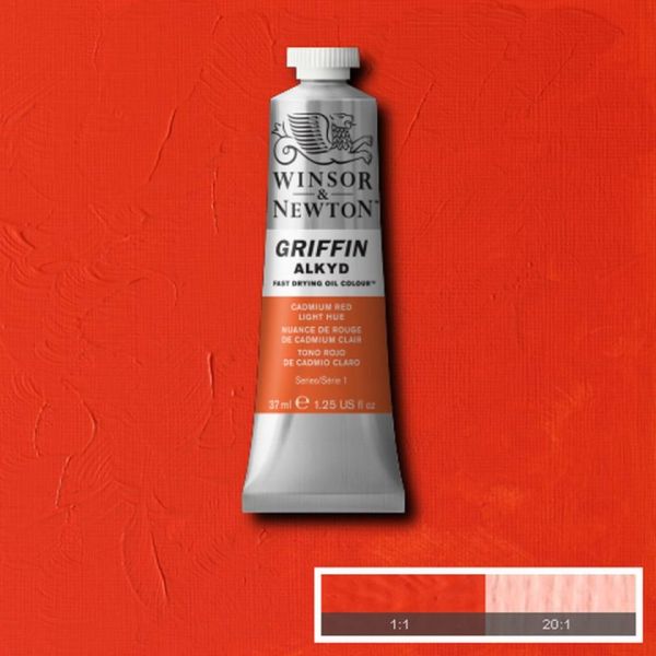 Winsor & Newton Griffin Alkyd Fast Drying Oil Paint Cadmium Red Light Hue S1 37ml