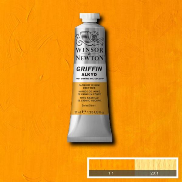 Winsor & Newton Griffin Alkyd Fast Drying Oil Paint Cadmium Yellow Deep Hue S1 37ml
