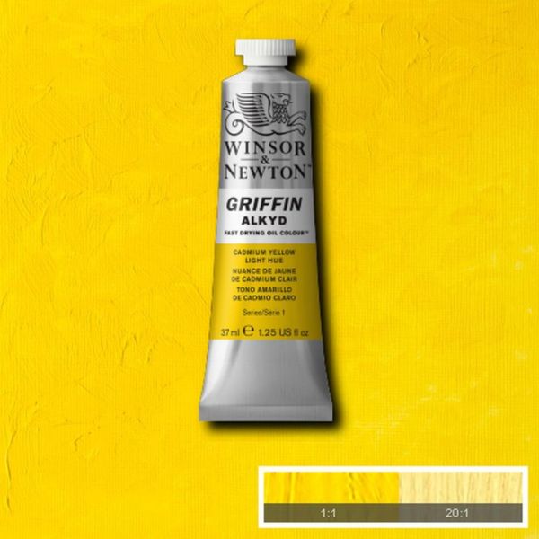 Winsor & Newton Griffin Alkyd Fast Drying Oil Paint Cadmium Yellow Light Hue S1 37ml